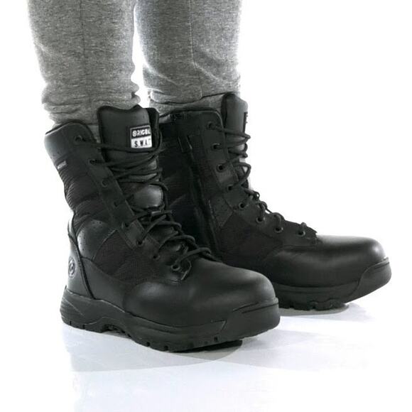 Original SWAT Men 11W Black Metro 9" Waterproof Safety Work Boots SideZip BR1-25 - Picture 1 of 10